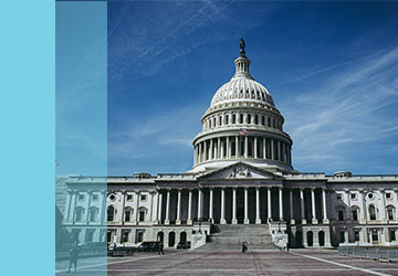 Capitol Hill with blue sky background