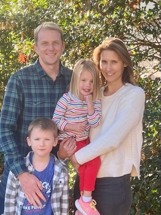 David with his family