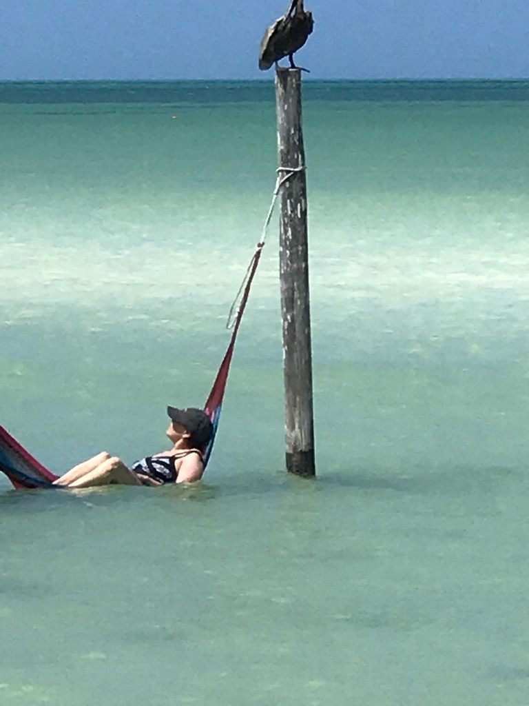 Estela in a hammock on vacation