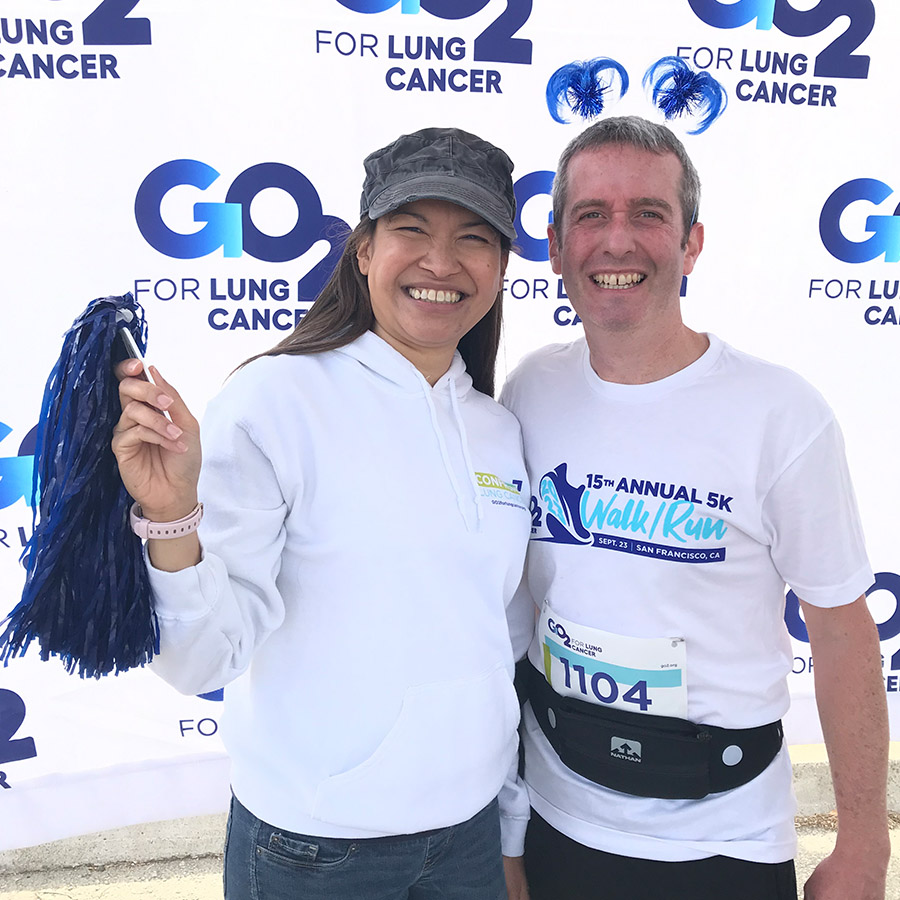 Heather Law and husband at walk/run event
