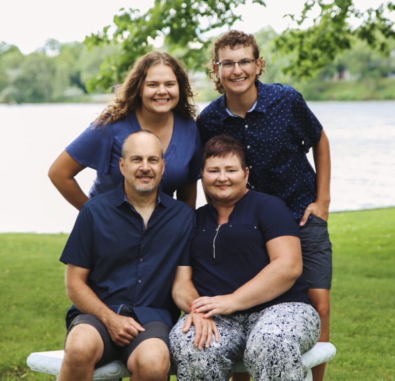 Shelly Engfer-Triebenbach with husband and children