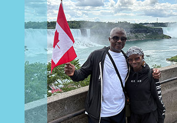 Kirah in front of Niagra Falls