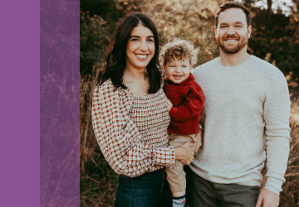 Stephen Huff and wife with their child