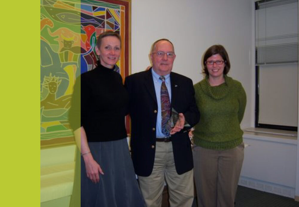Win Boerckel receiving an award