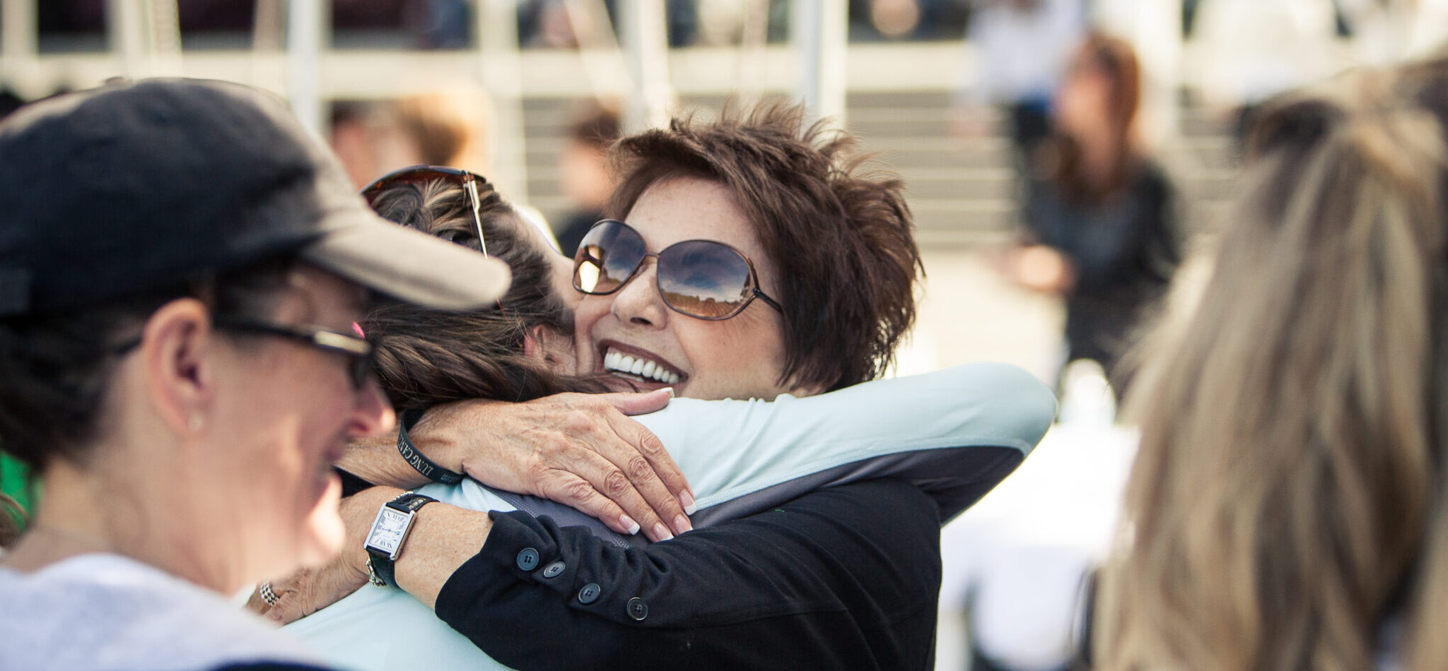 Bonnie hugging patient