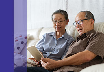 Older couple on couch together