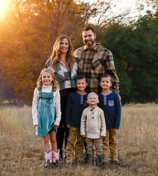 Presley with husband and four children